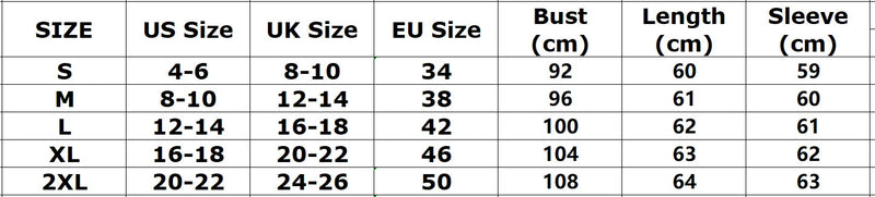 Size guide for Women's V Neck Blouse