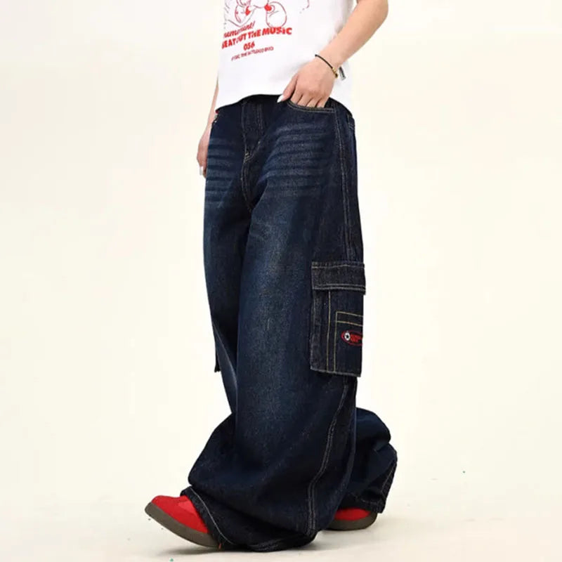 Men’s Harajuku Loose Straight-Leg Denim Jeans