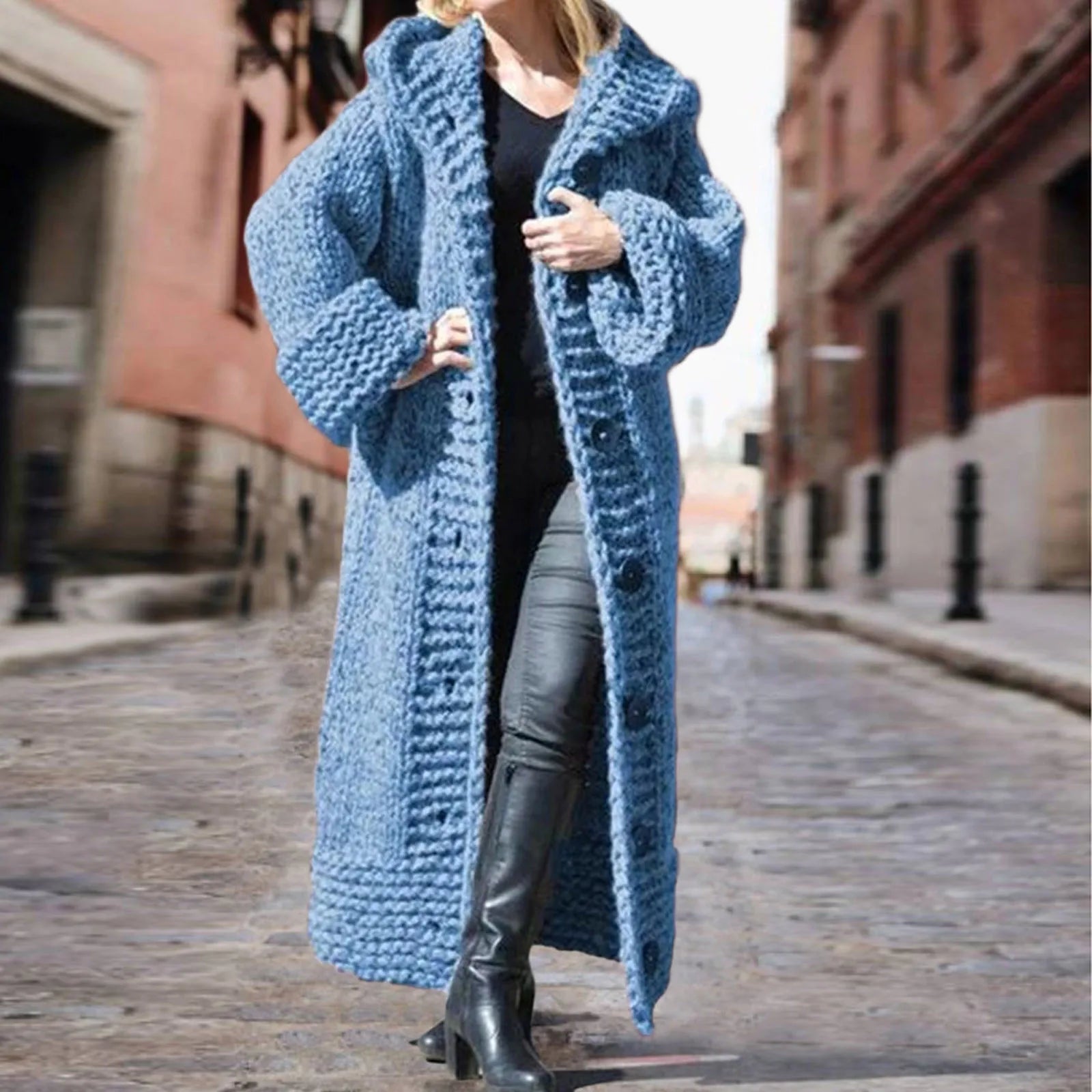 Long Knitted Cardigan Coat