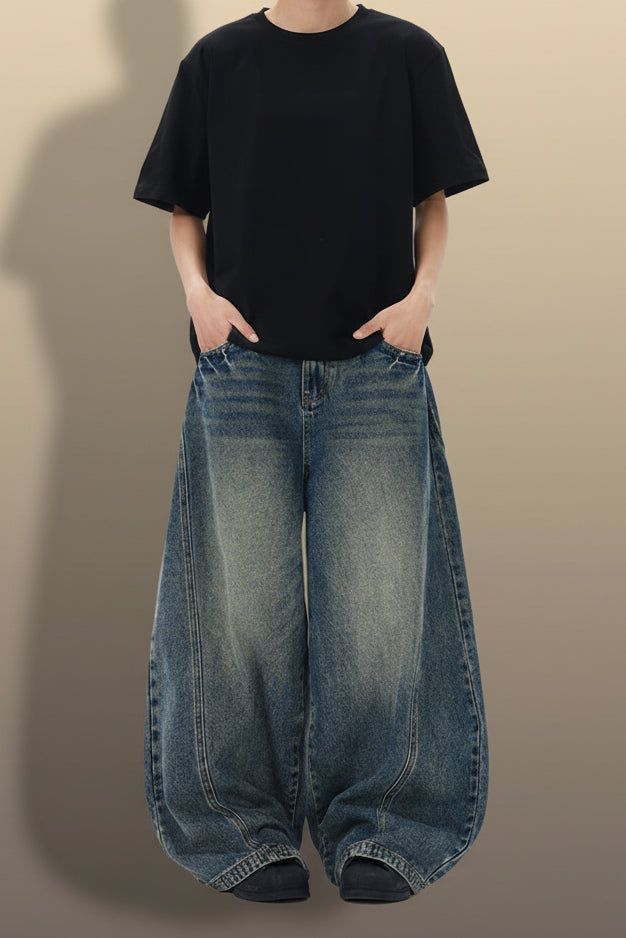 Men's vintage patchwork jeans