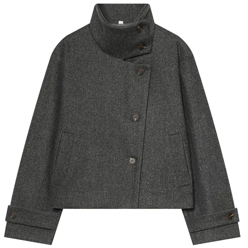 Women’s Tweed Cropped Button Jacket