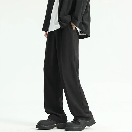 Men’s Black Summer Casual Straight Pants