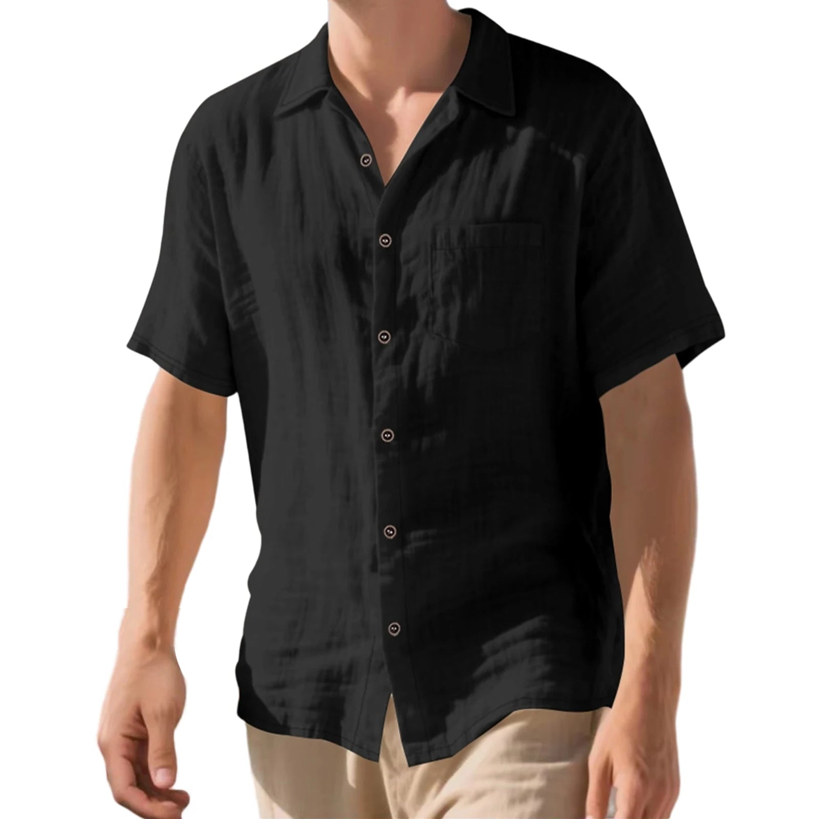 Men's Linen Button Shirt