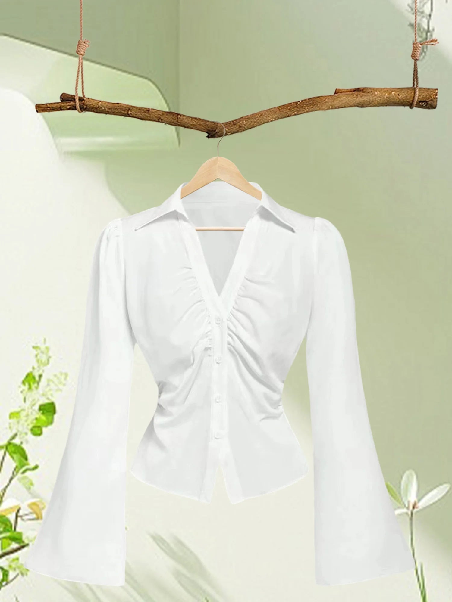 Ruffle Sleeve Blouse