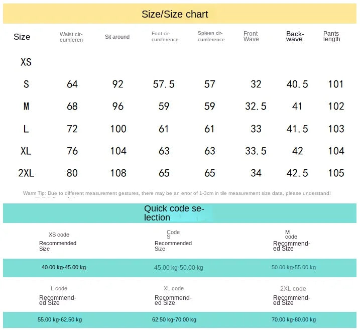 Size guide for Women's Wide Leg Jeans