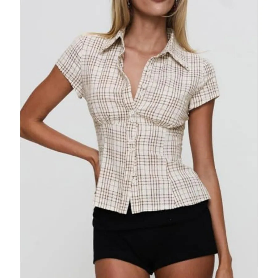 Women's Button Down Crop shirt