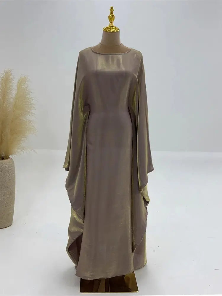 Women’s Summer Satin Butterfly Abaya Dress