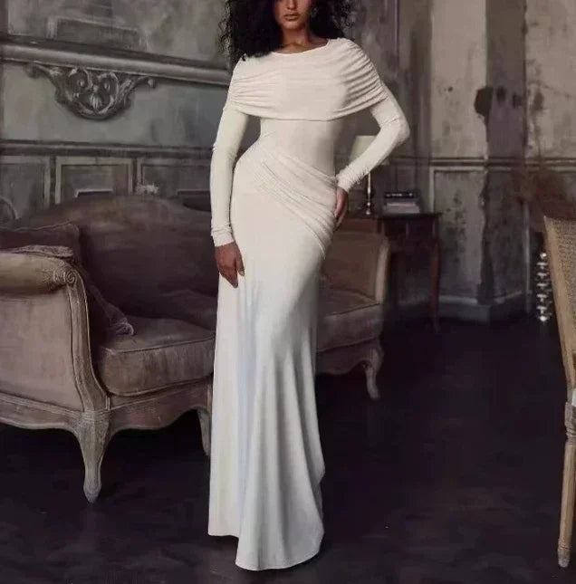 Ruched Waist Long Dress