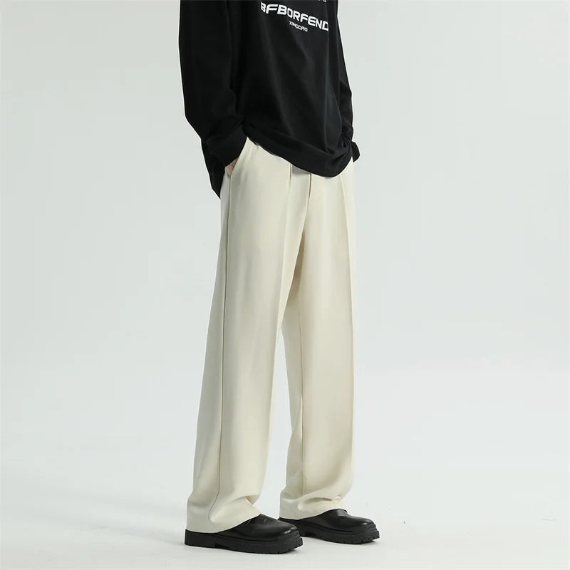 Men’s Black Summer Casual Straight Pants
