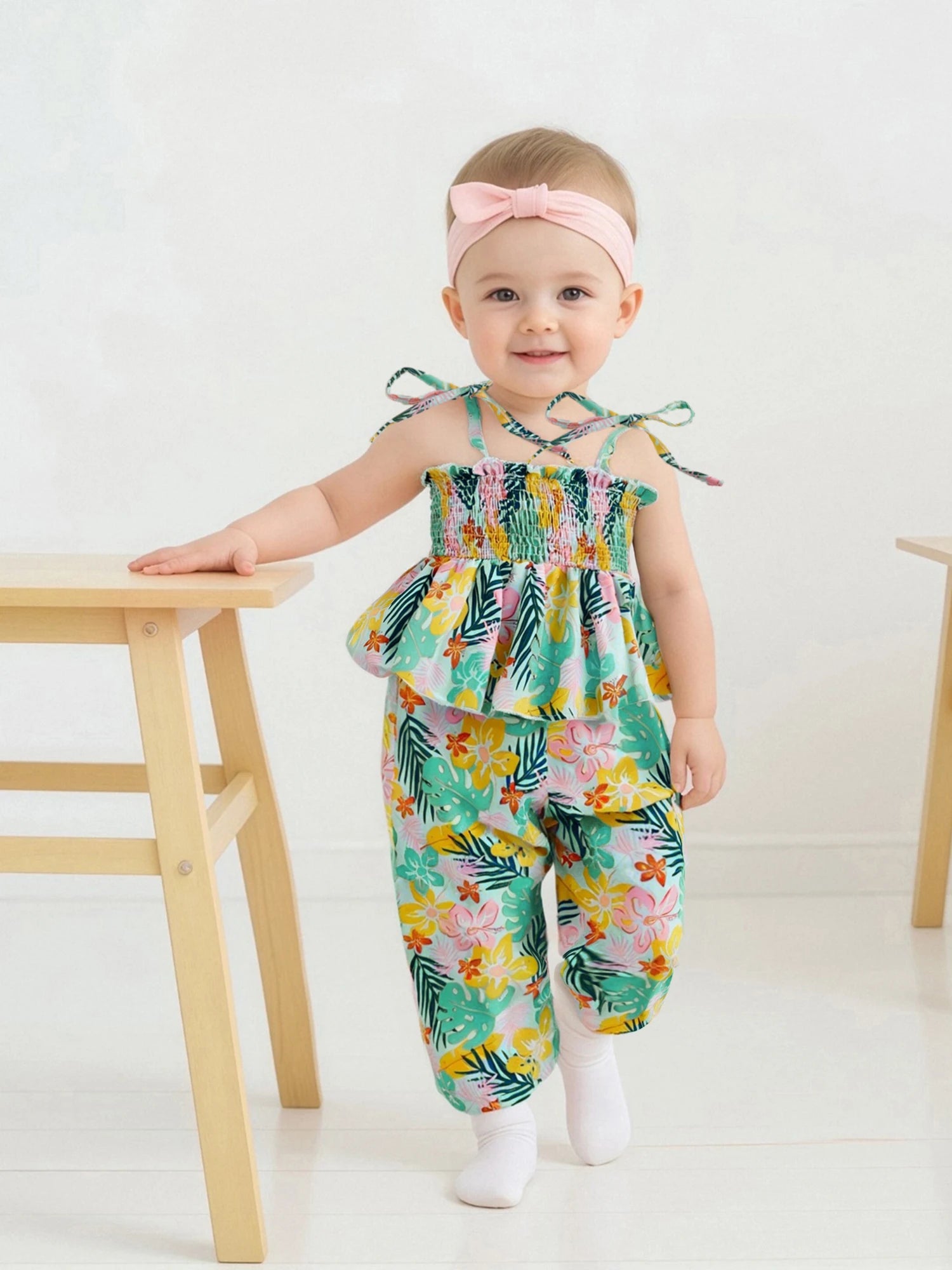 Toddler Girl Floral Jumpsuit