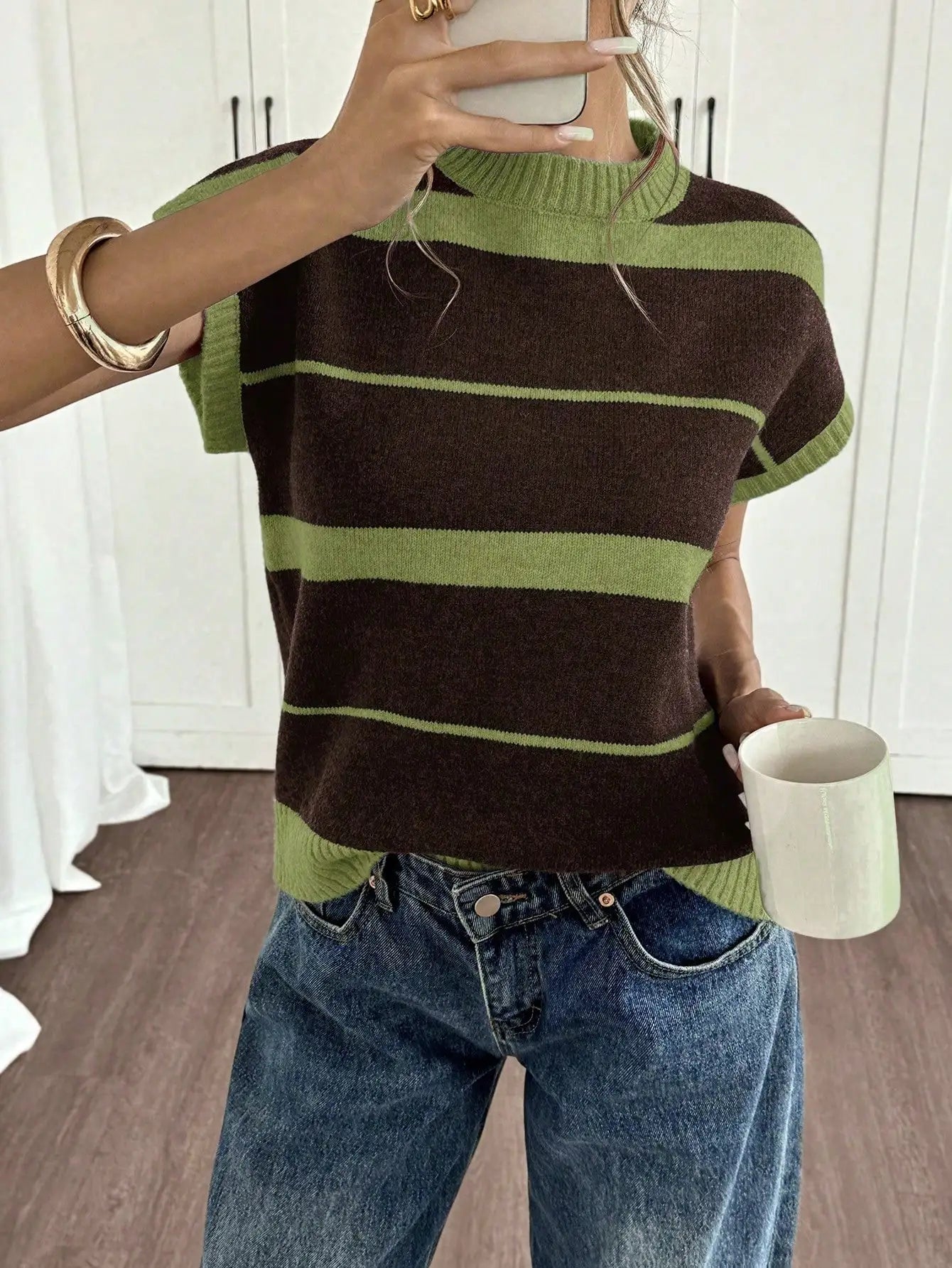 Women's Striped Knit Casual Top