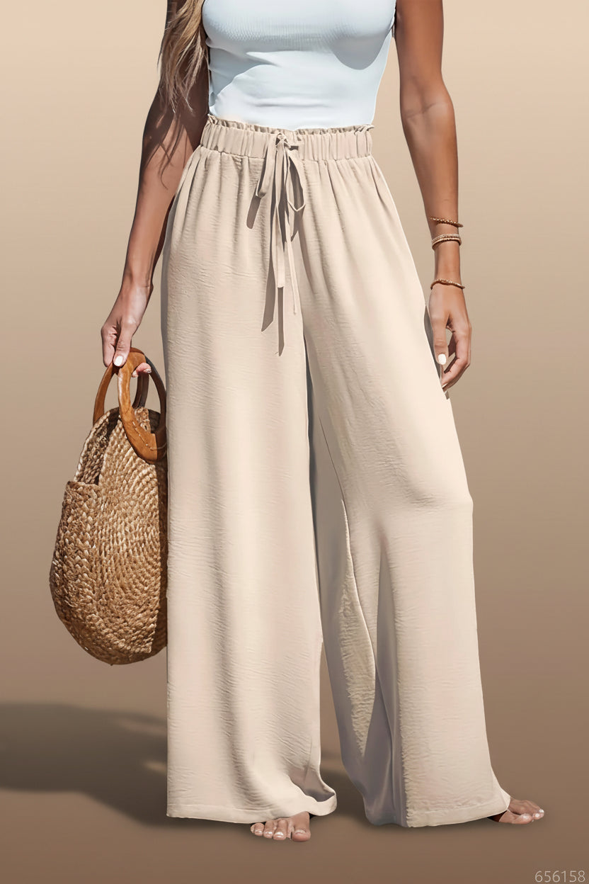 Women Wide Leg Elastic Waist Pants