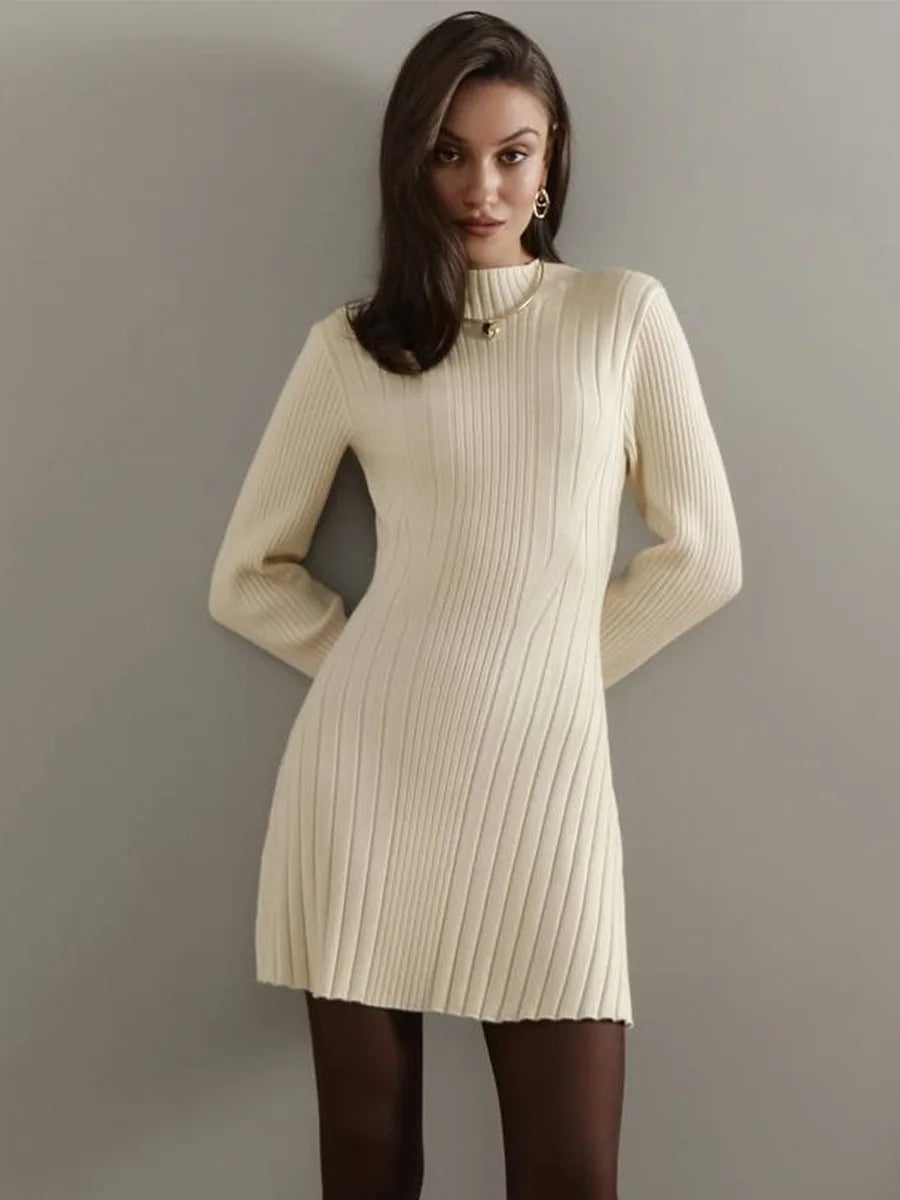 Semi-High Neck Dress