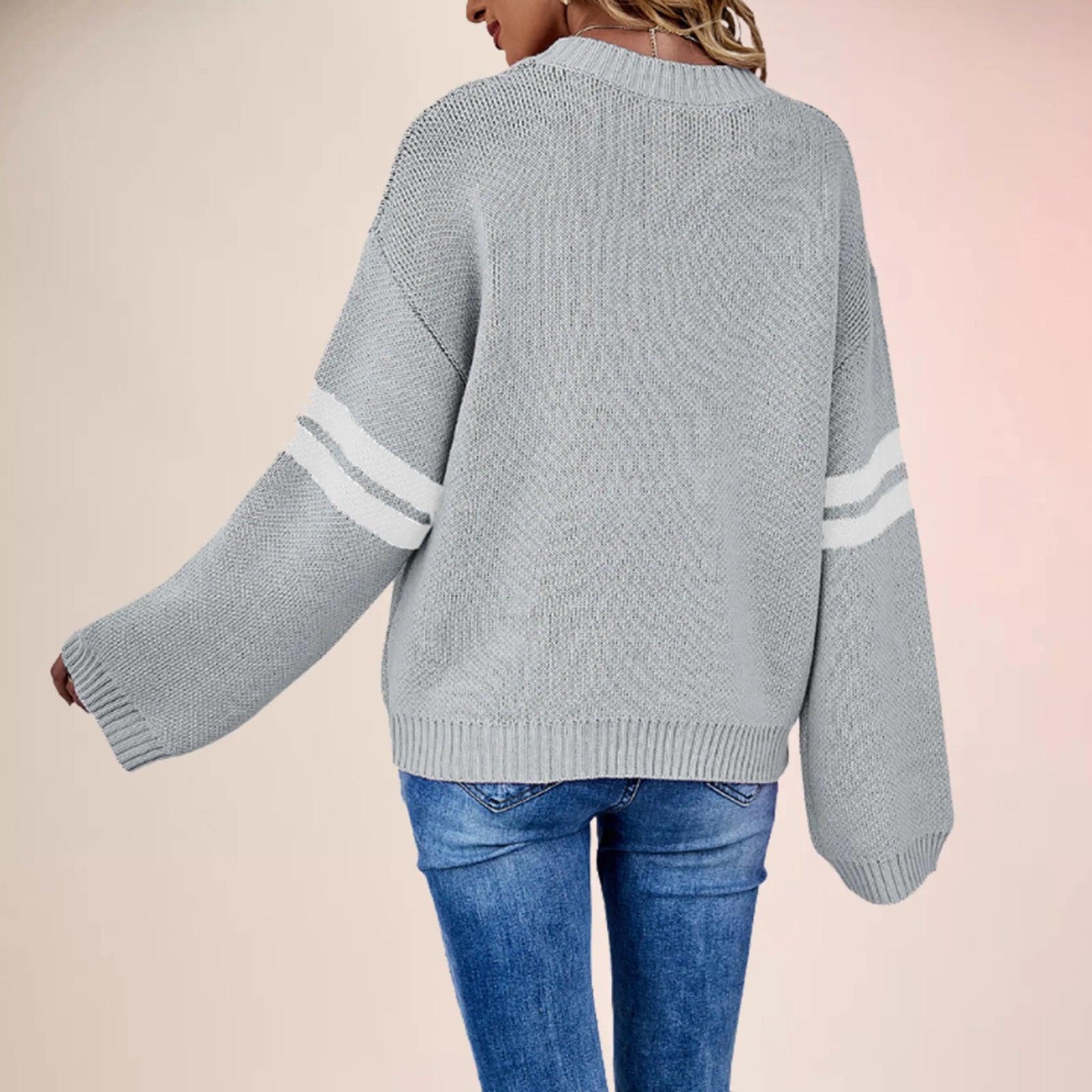 Contrast Color Knit Sweater