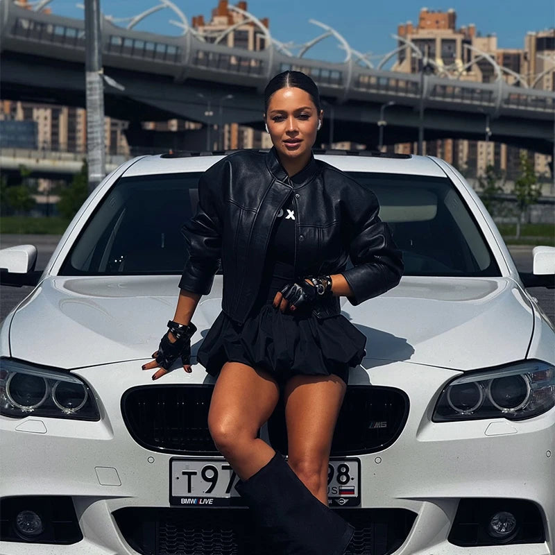 Slim Faux Leather Jacket