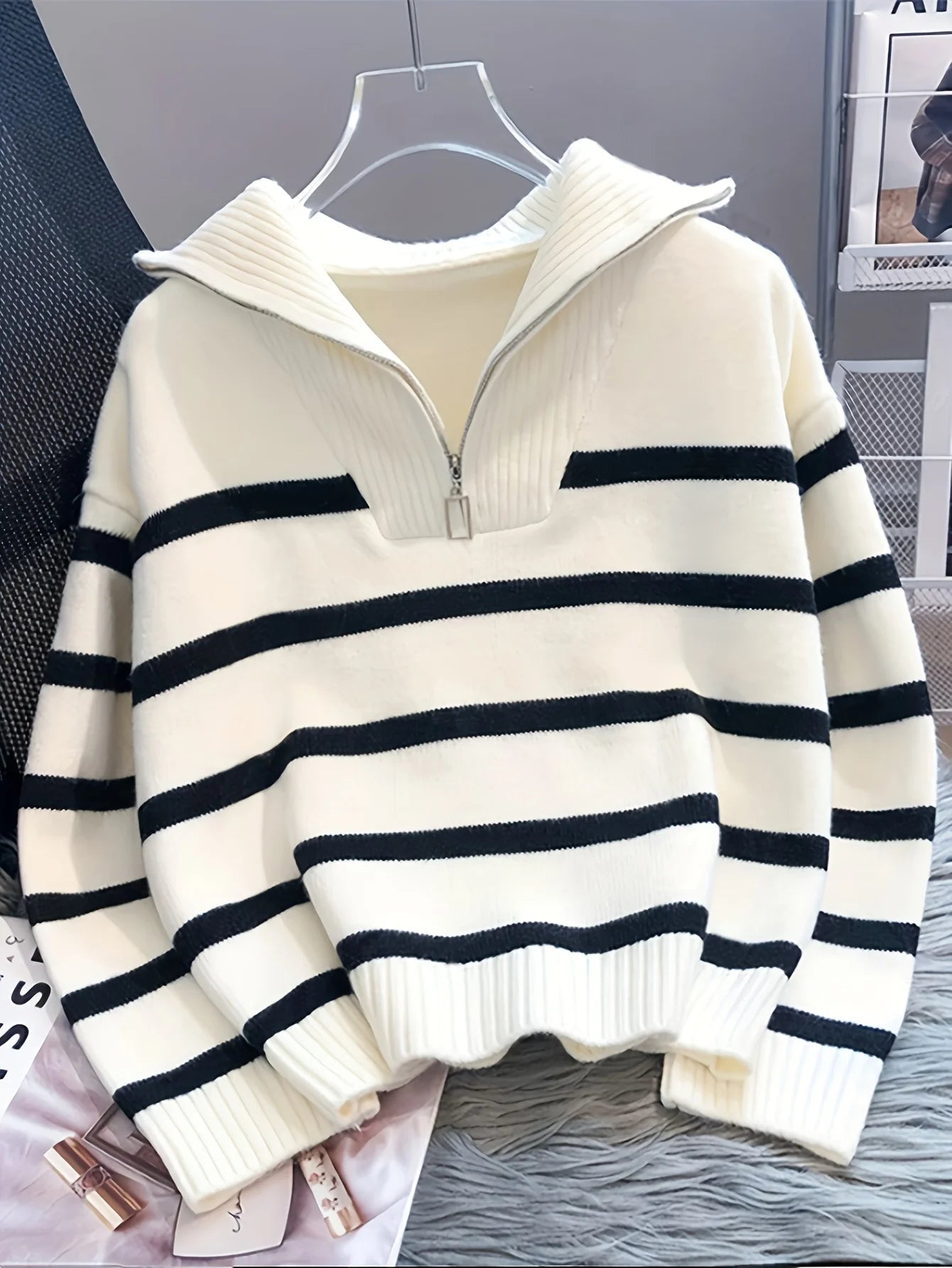 Zipper Pullover Sweater