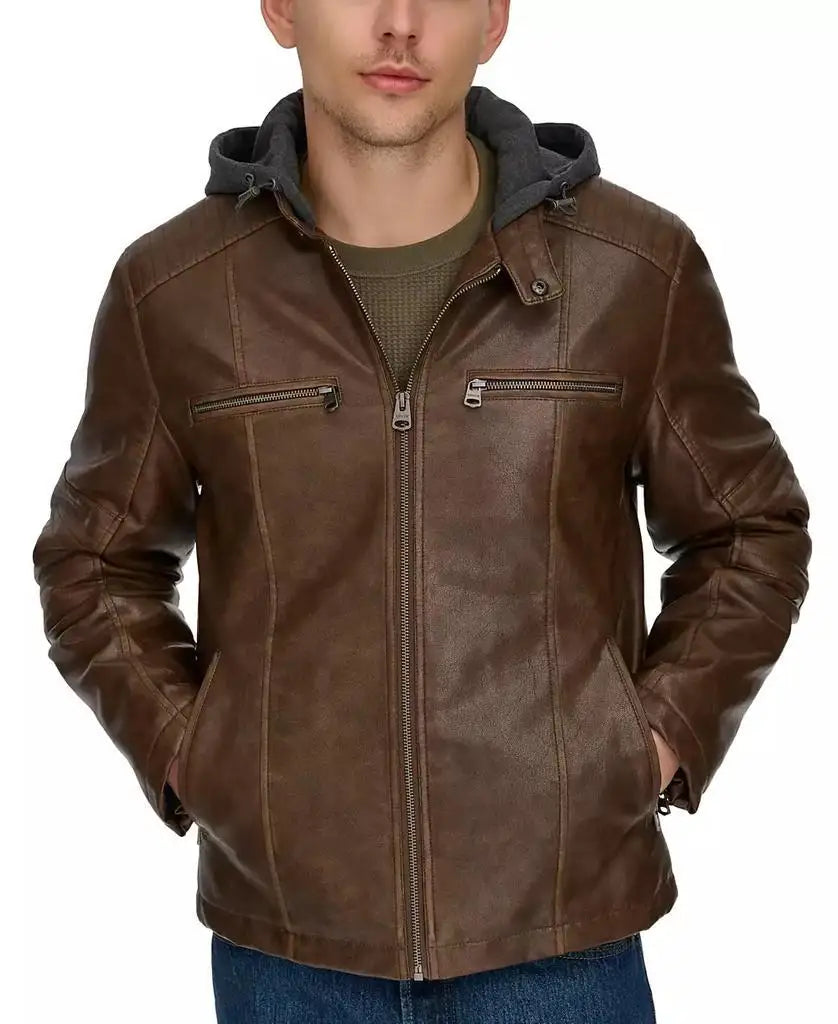 Men's Faux-Leather Jacket