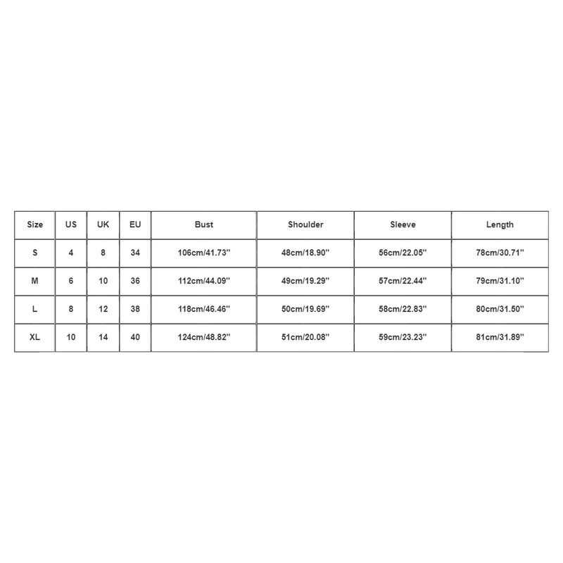Size guide for Women's Oversized Sequin Shirt
