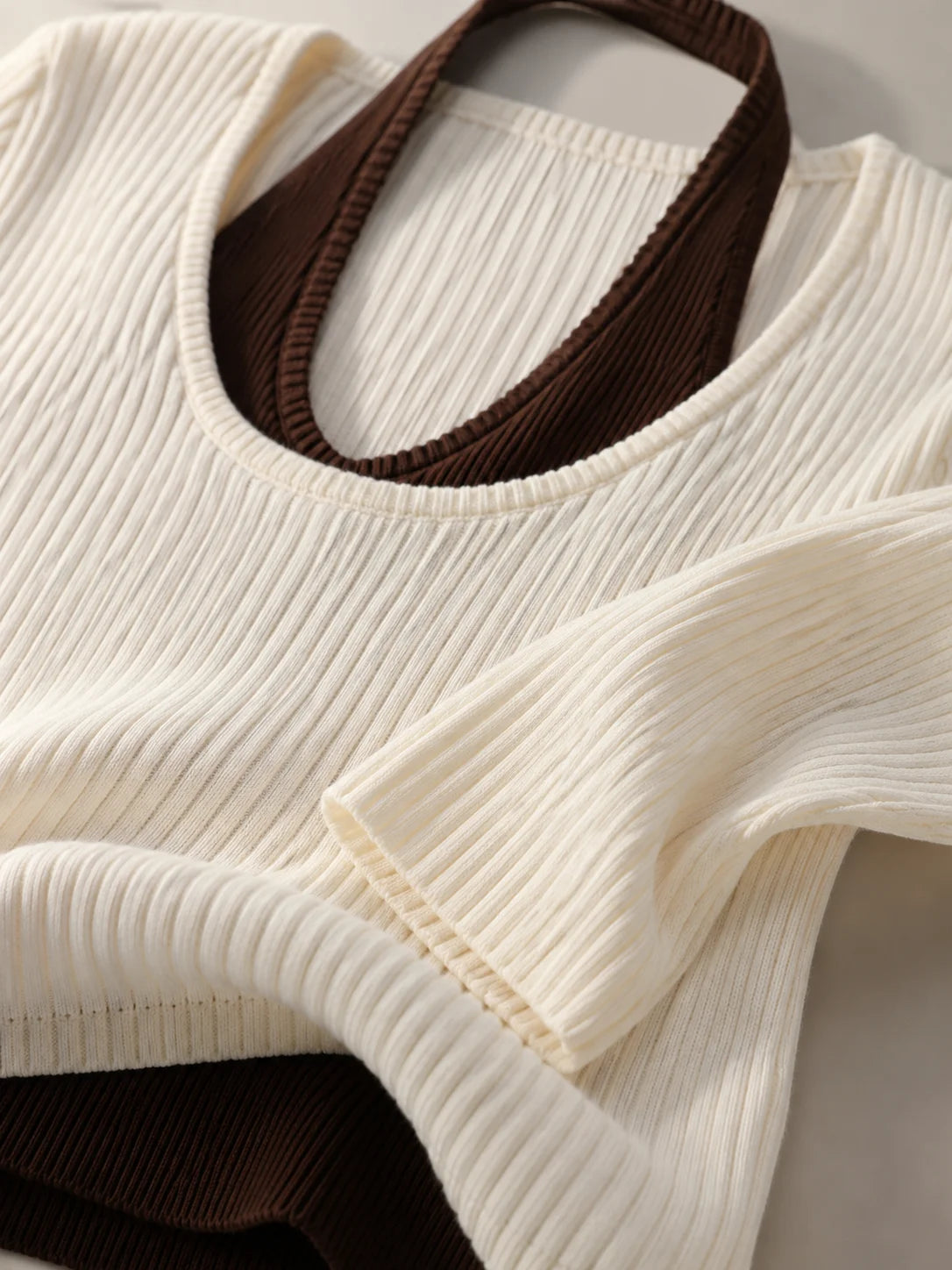 Women’s 2-in-1 Ribbed Knit Slim Fit Top