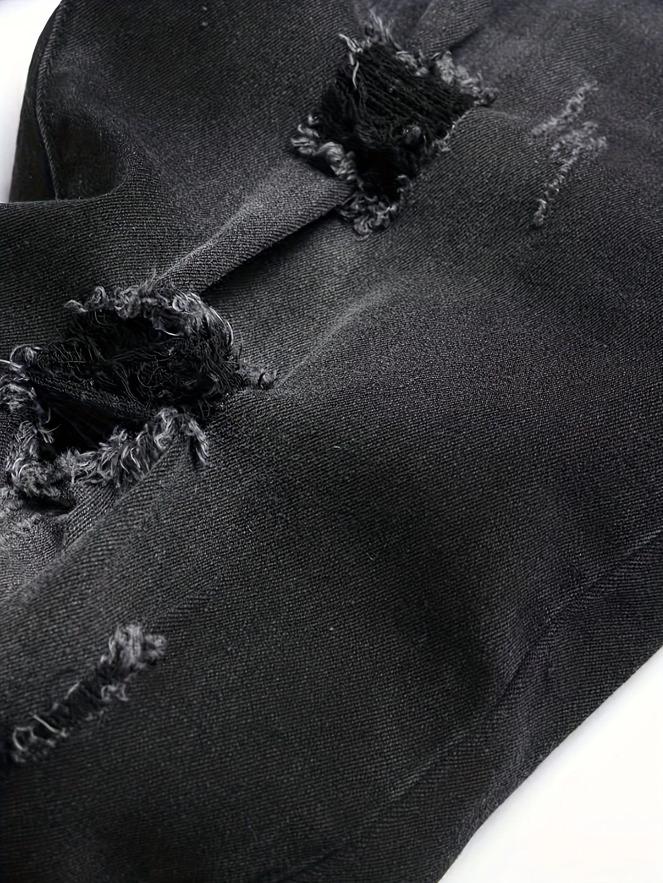 Black Gray Distressed Jeans