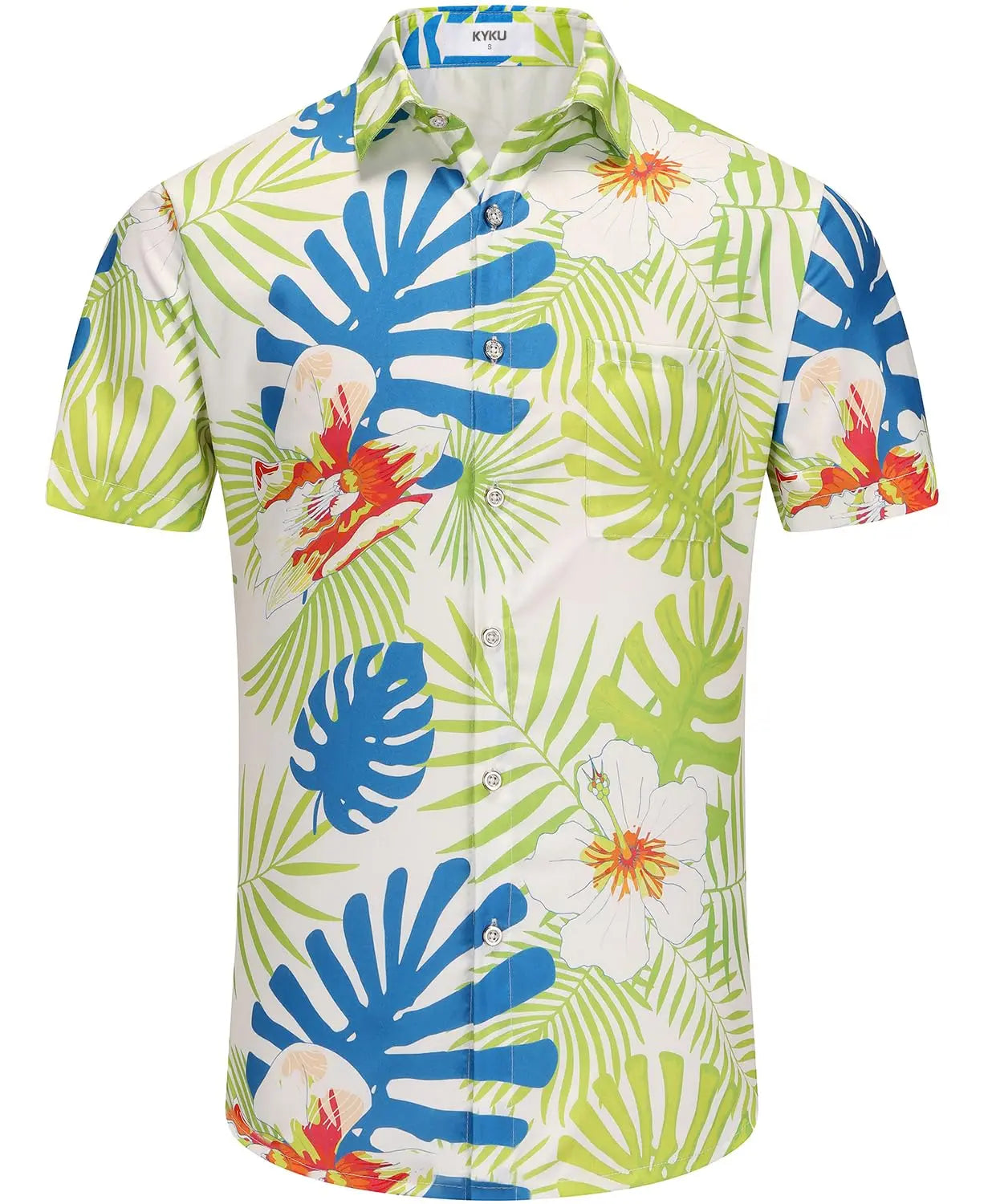 Men Hawaiian Tropical Button Down