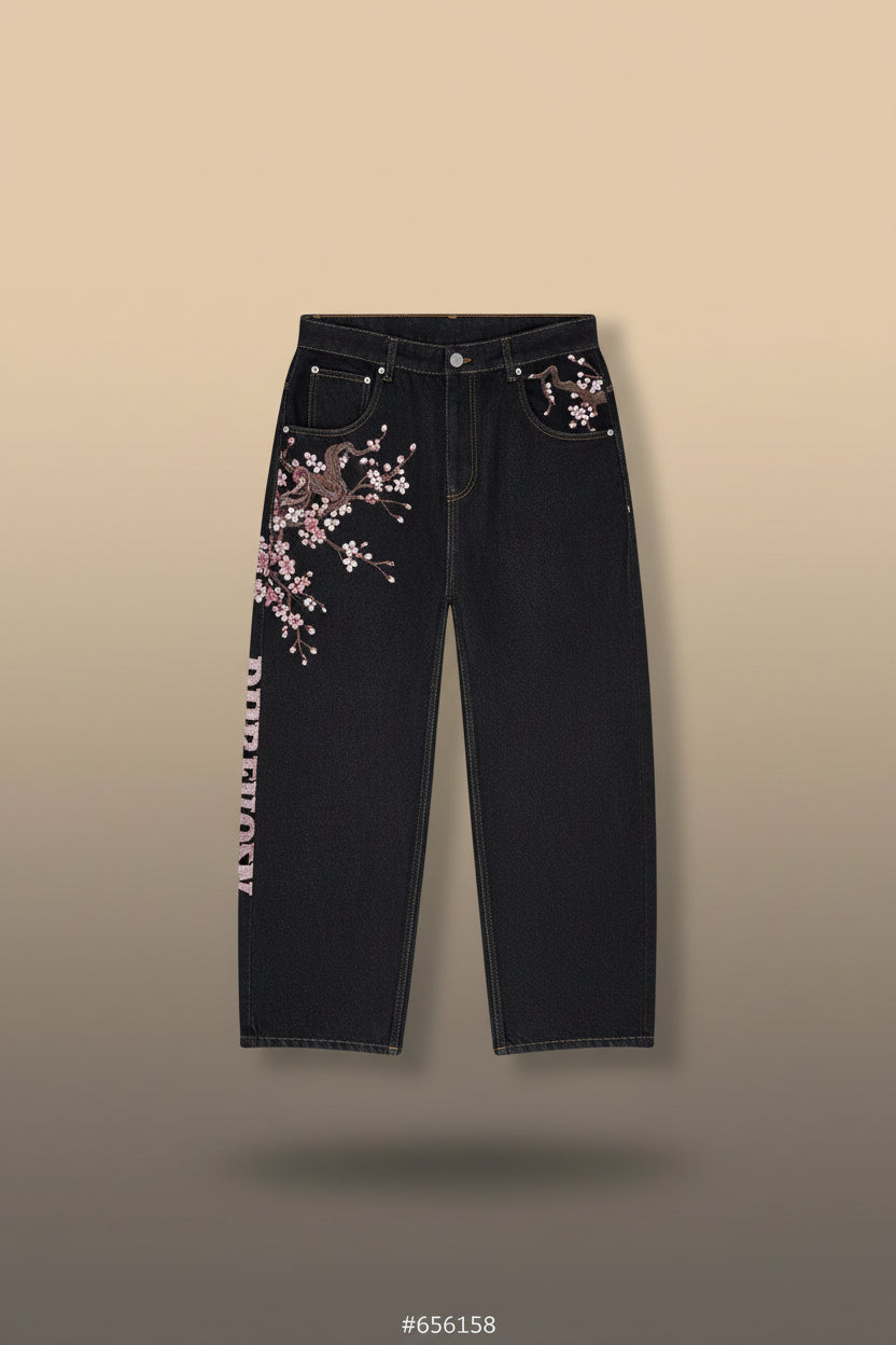 Unisex Y2K Embroidered Baggy Jeans