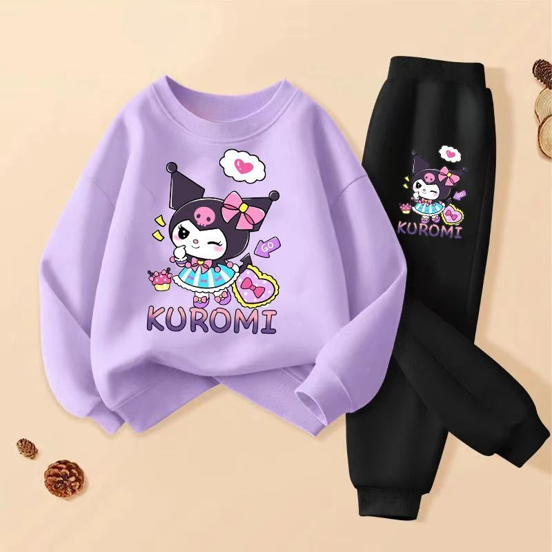 Kuromi cartoon girls tracksuit