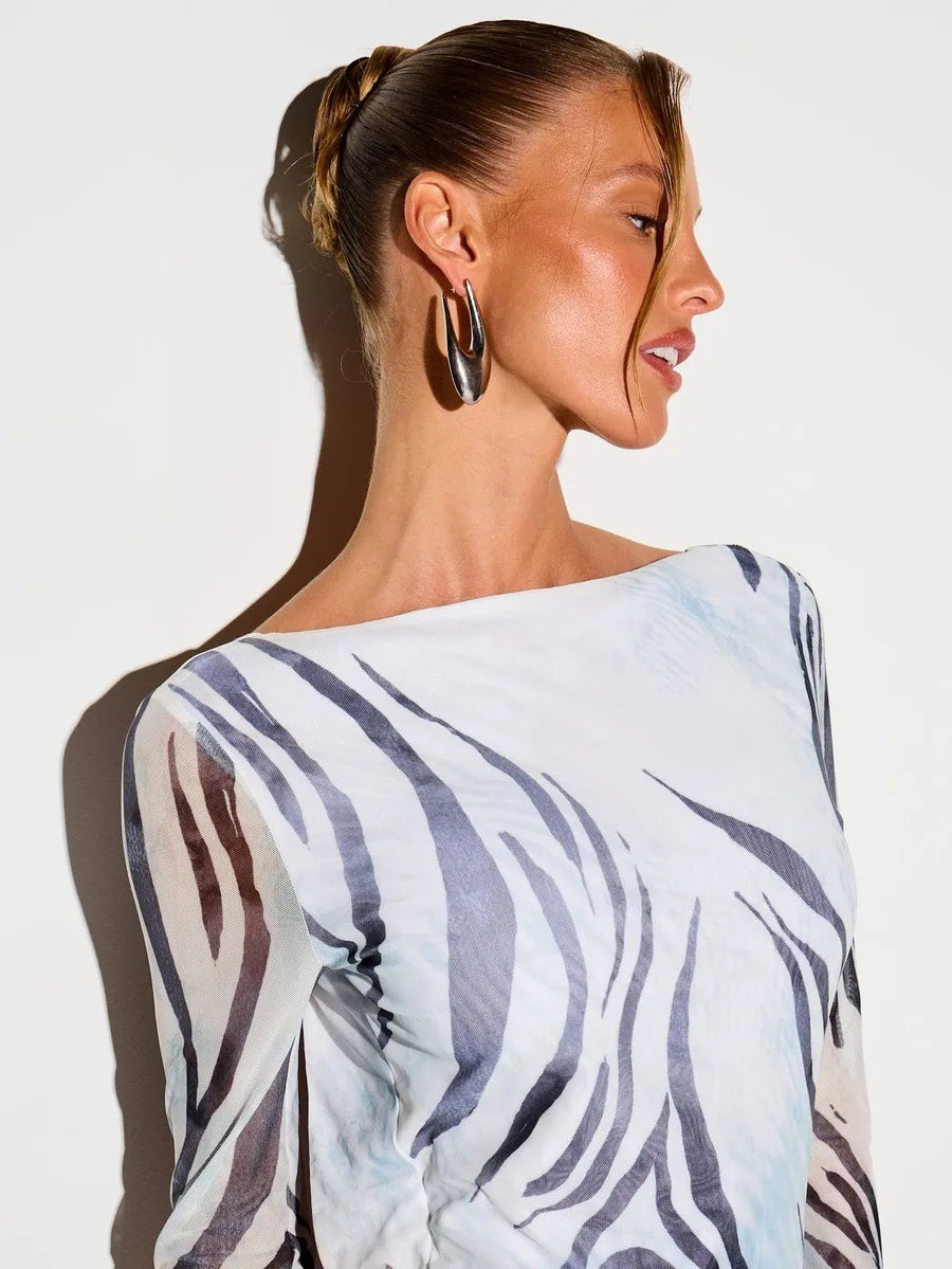 Women's Zebra Print Maxi Dress