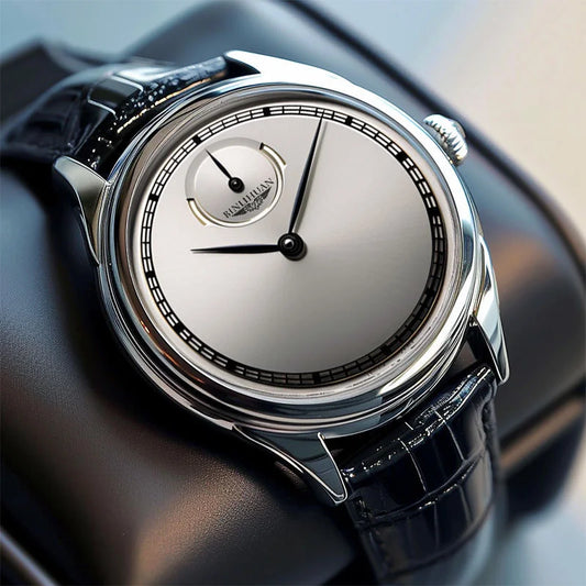 Men’s Black Leather Waterproof Quartz Watch