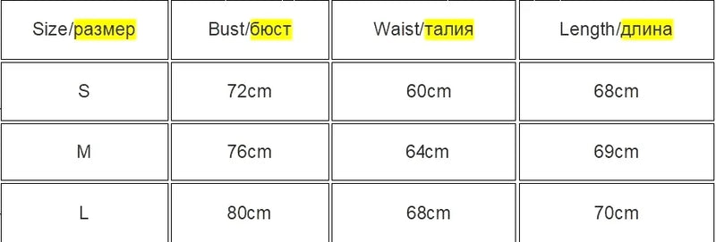 Size guide for Women's Sleeveless Knit Bodysuit