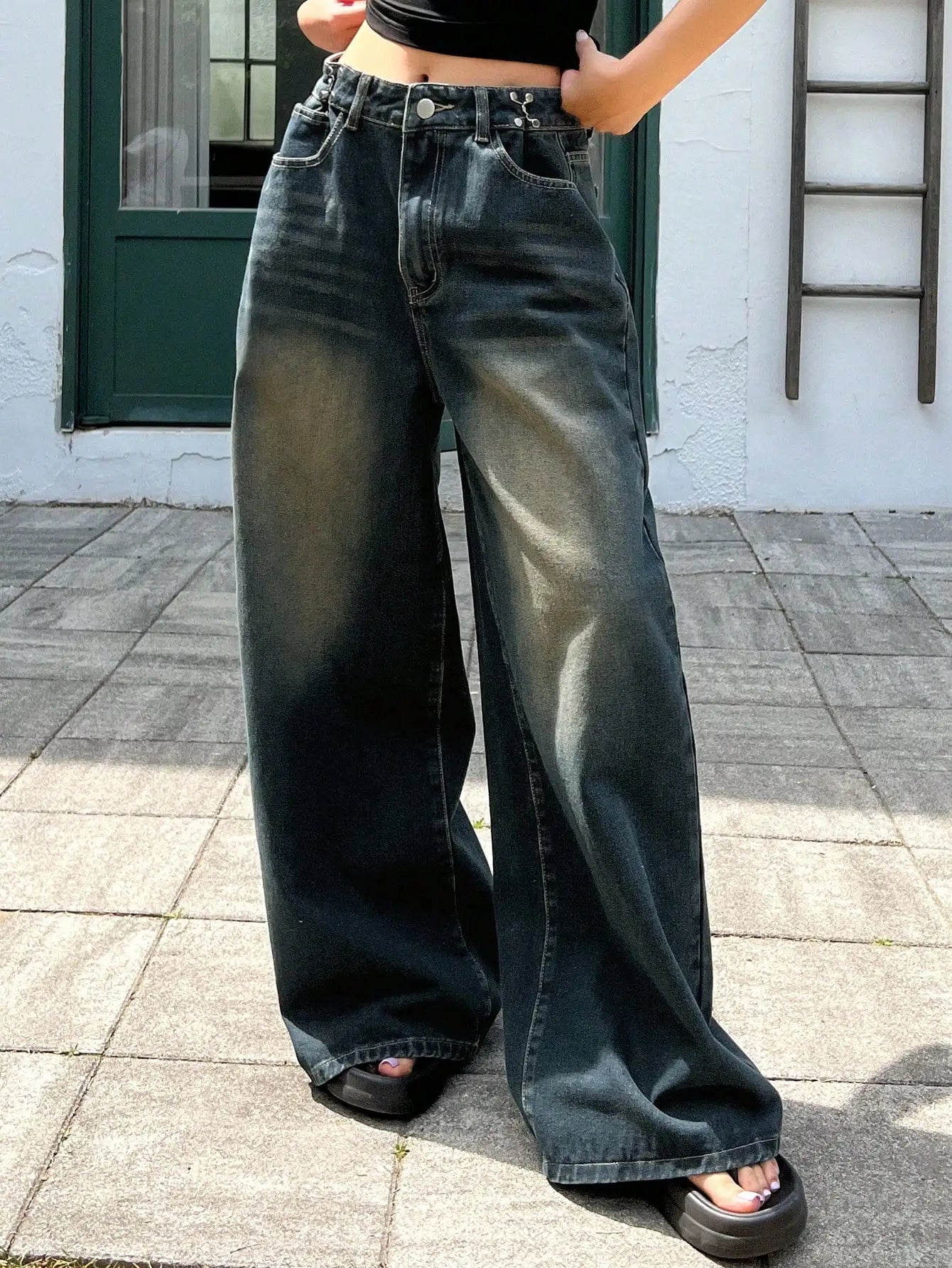 Wide Leg Baggy High Waist Light Wash Jeans