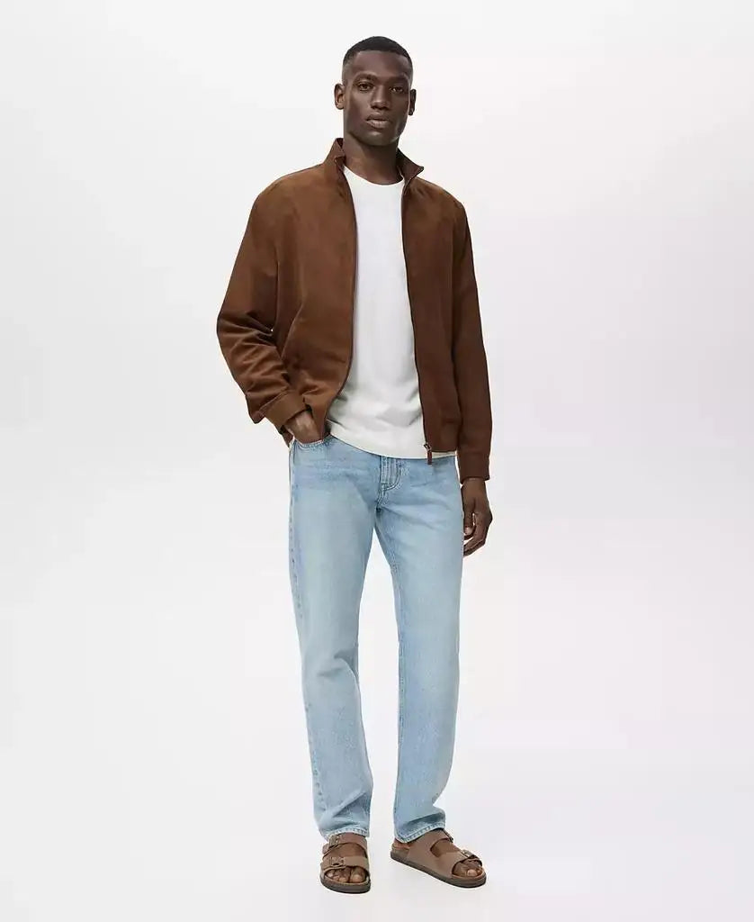 Suede Leather-Effect Jacket