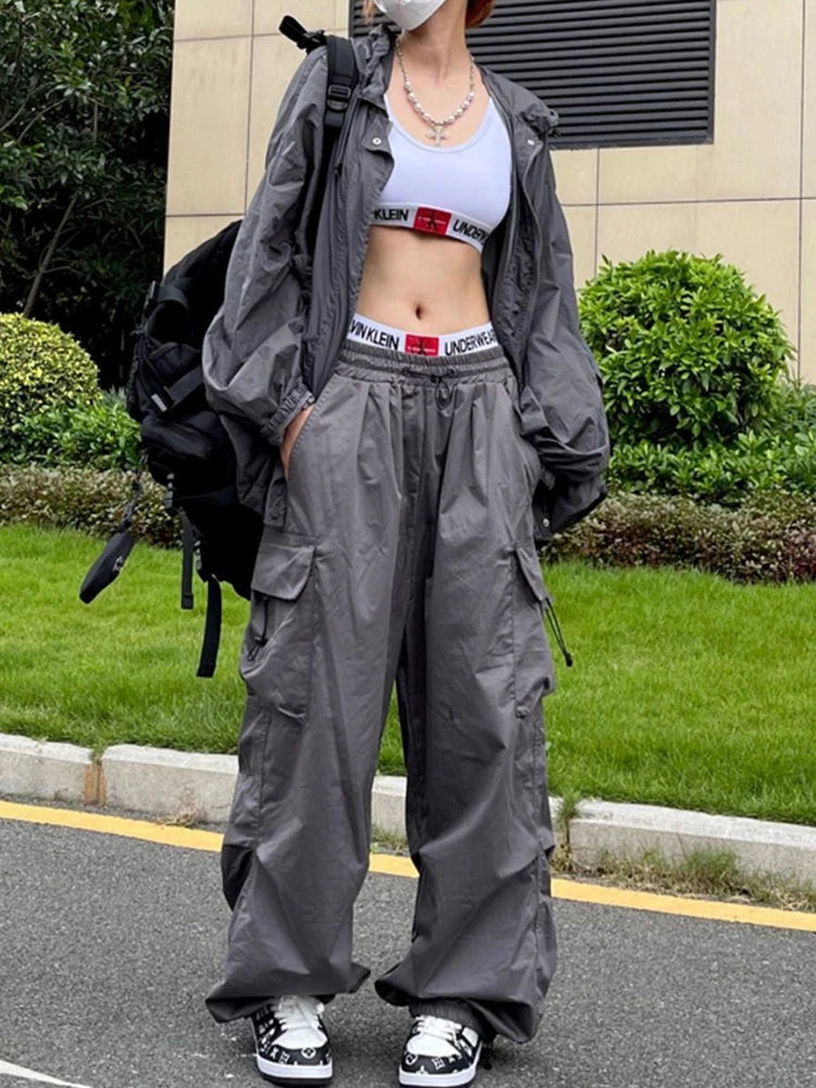 Women Y2K Parachute Cargo Pants