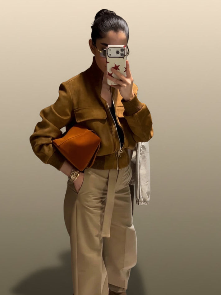 Women’s Vintage Faux Suede Cropped Jacket