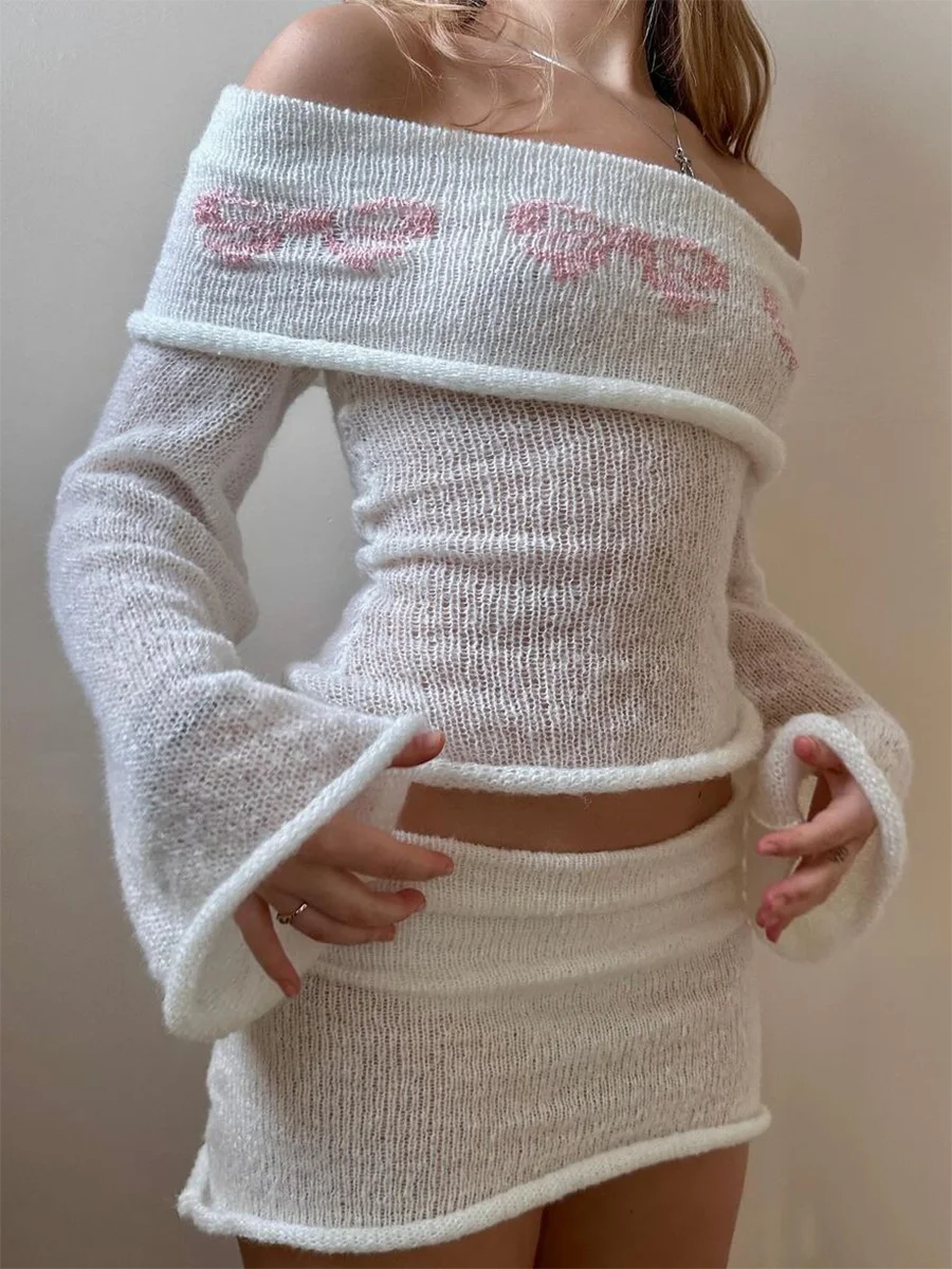 Off-Shoulder Boat Neck Sweater