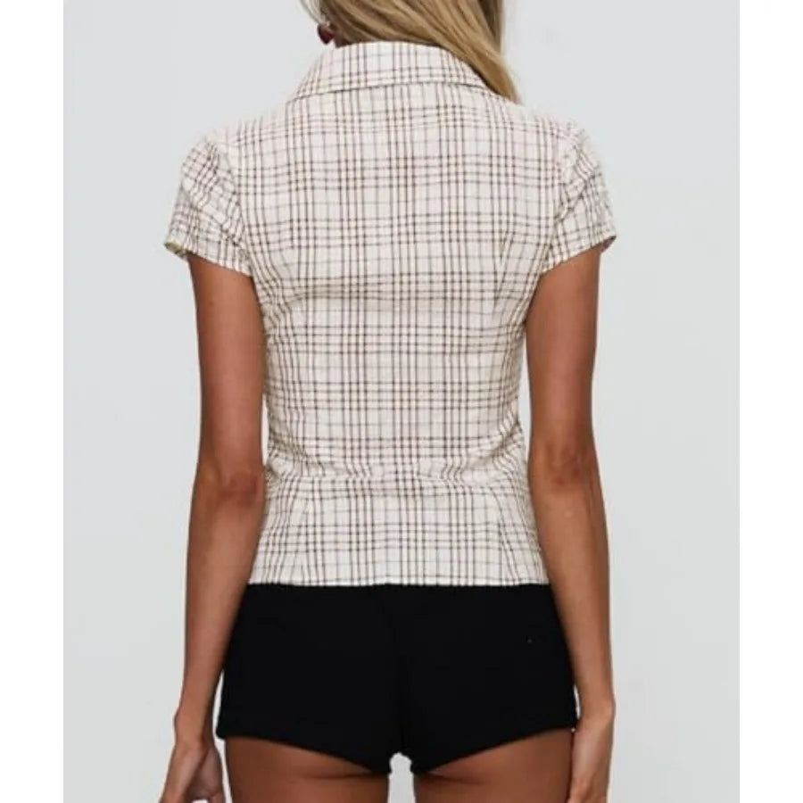 Women's Button Down Crop shirt