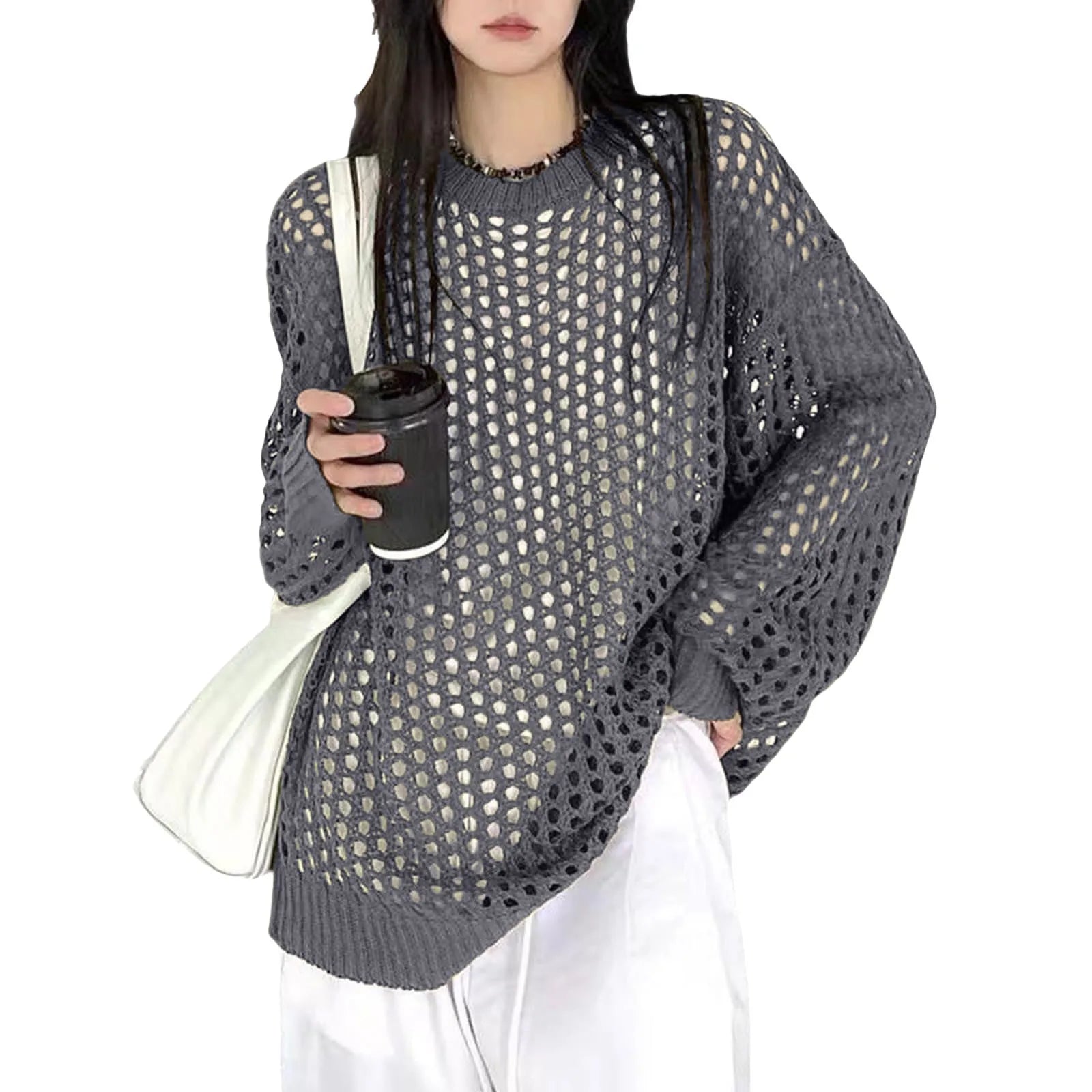 Hollow Mesh Pullover