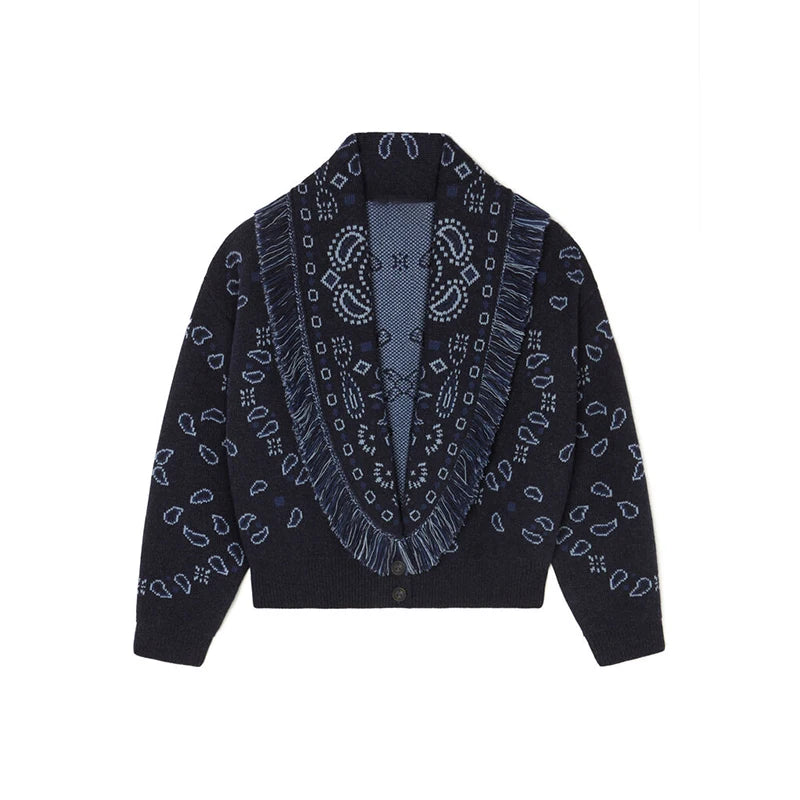 Patchwork Jacquard Cardigan