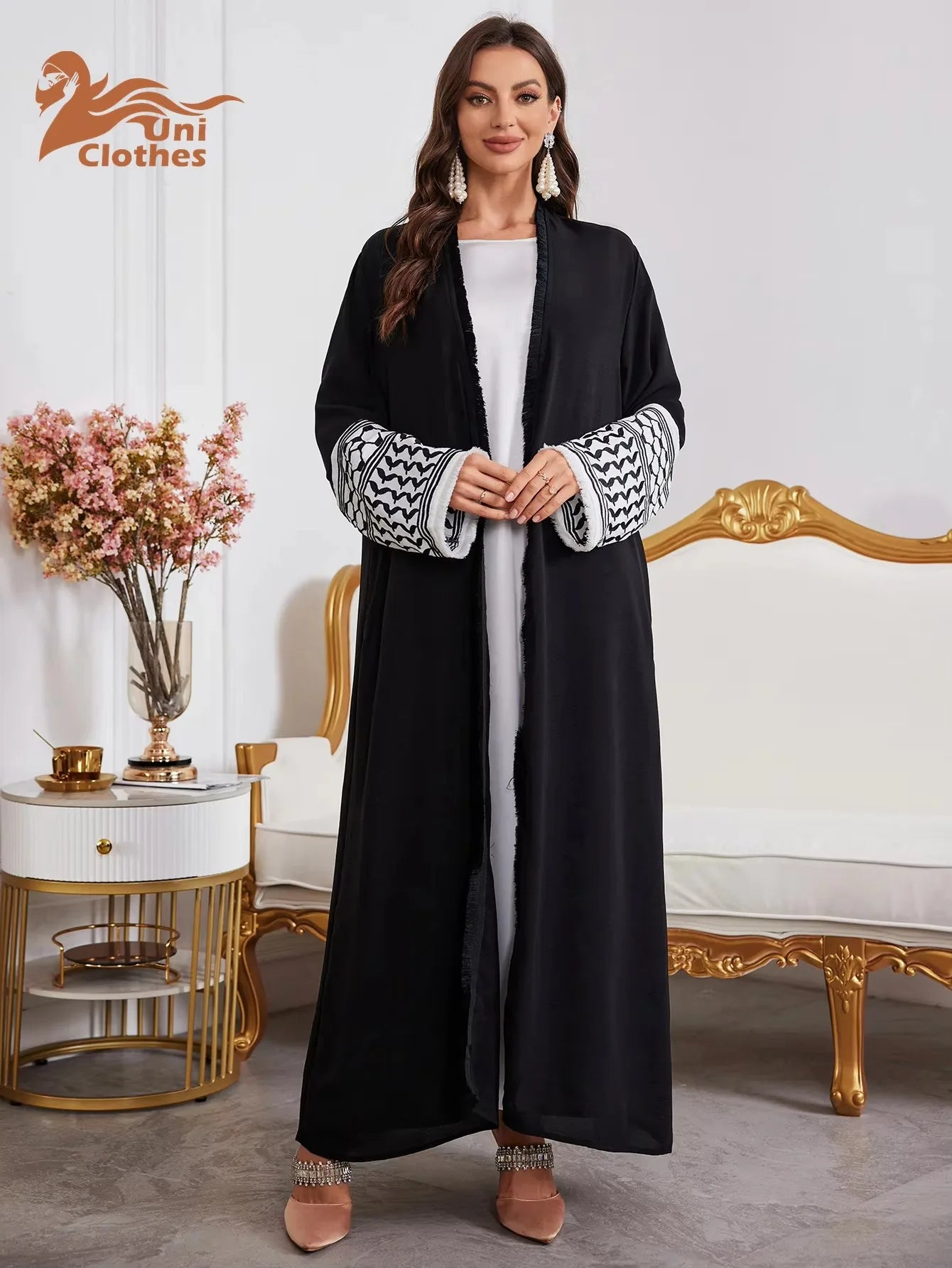 Women’s Embroidered Ramadan Abaya Kimono