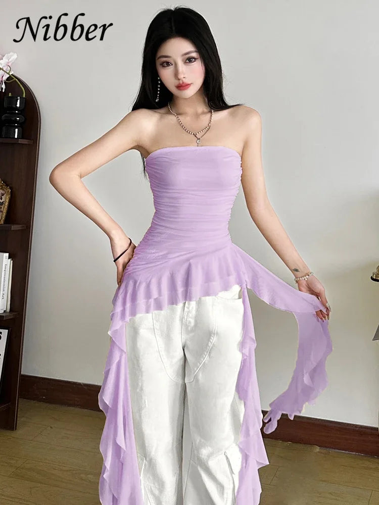 Ruched Tassel Chest Wrap Vest