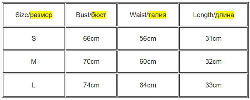 Size guide for Women Y2K Backless Knitted Crop Tank Top