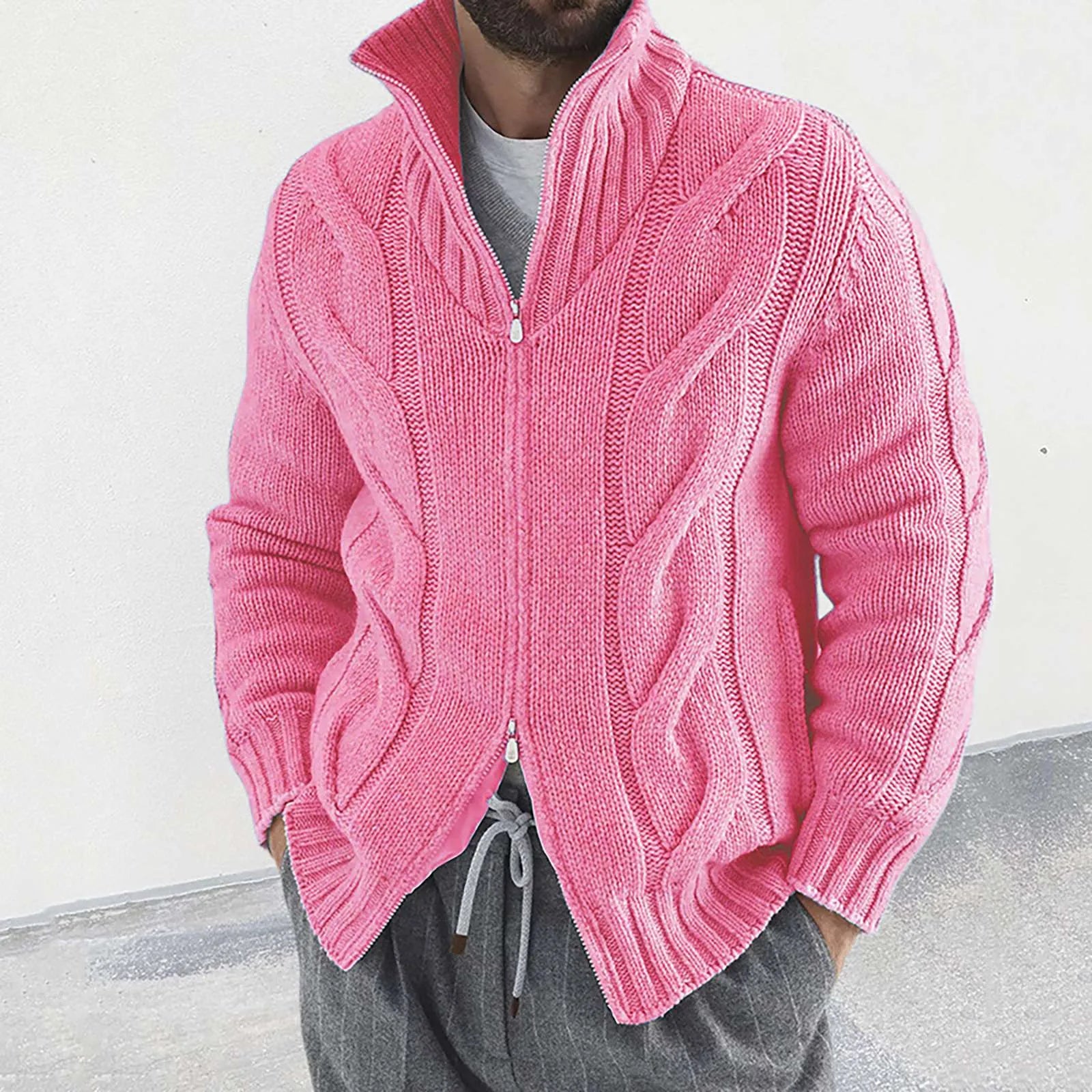 Plaid Jacquard Cardigan