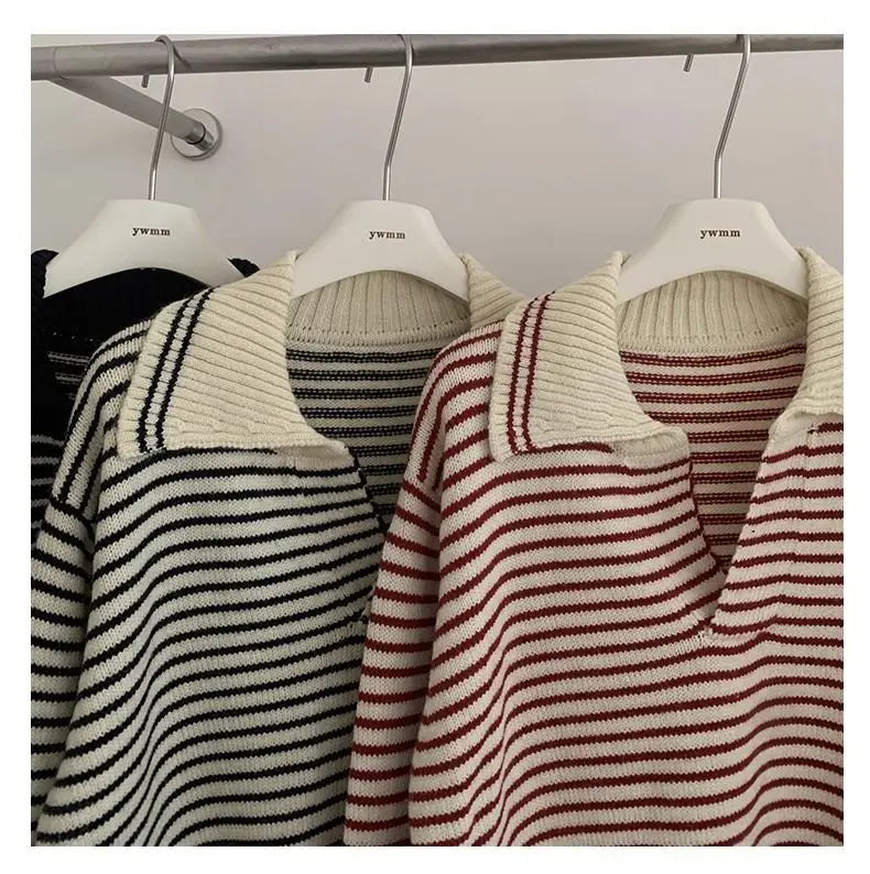 Korean Striped Pullover