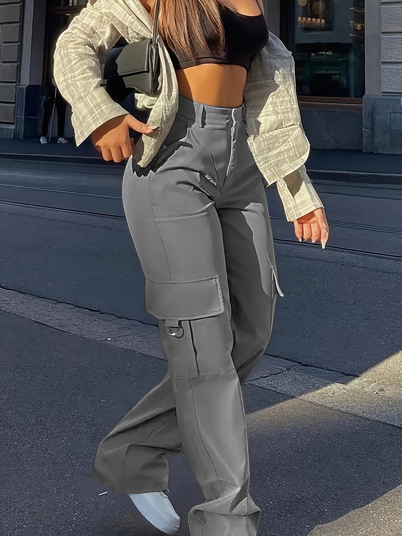 Wide-Leg Cargo Pants