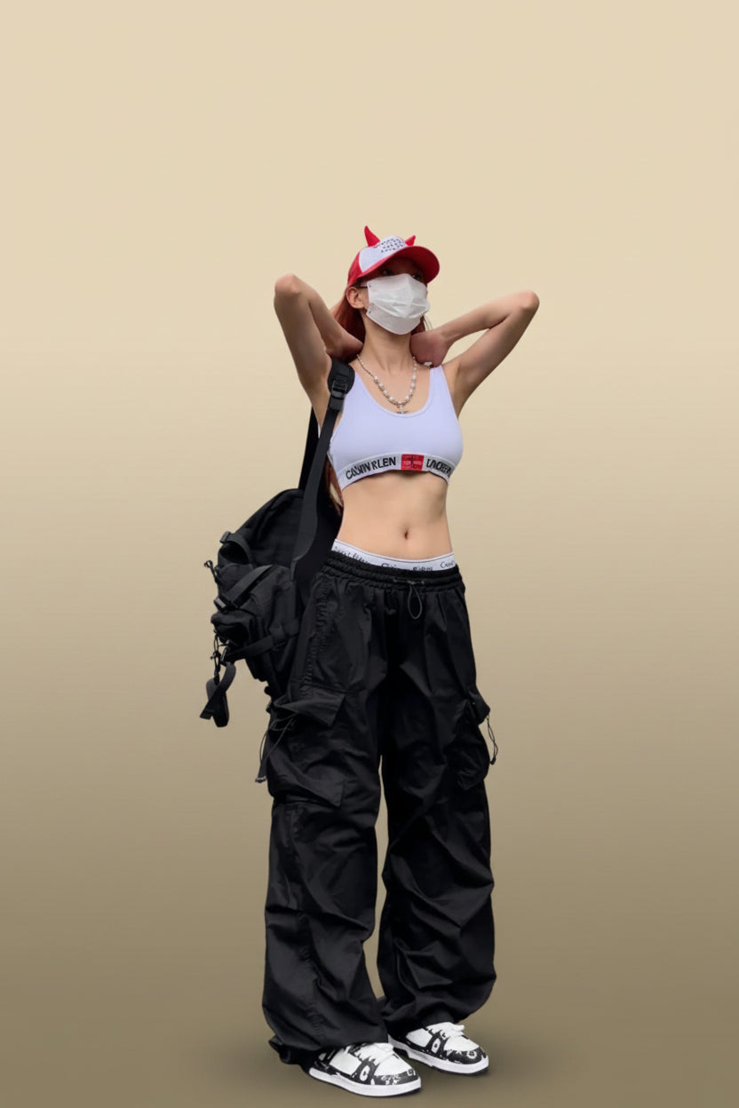 Women Y2K Parachute Cargo Pants