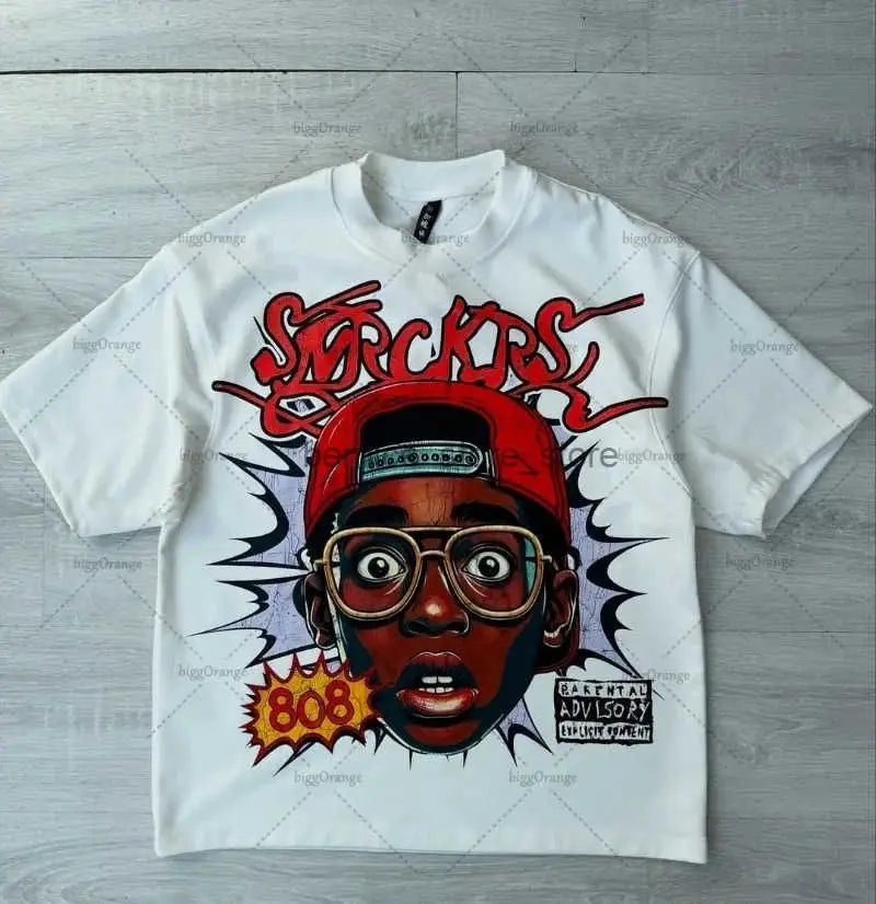 Men Y2K Cartoon Print Oversized T Shirt