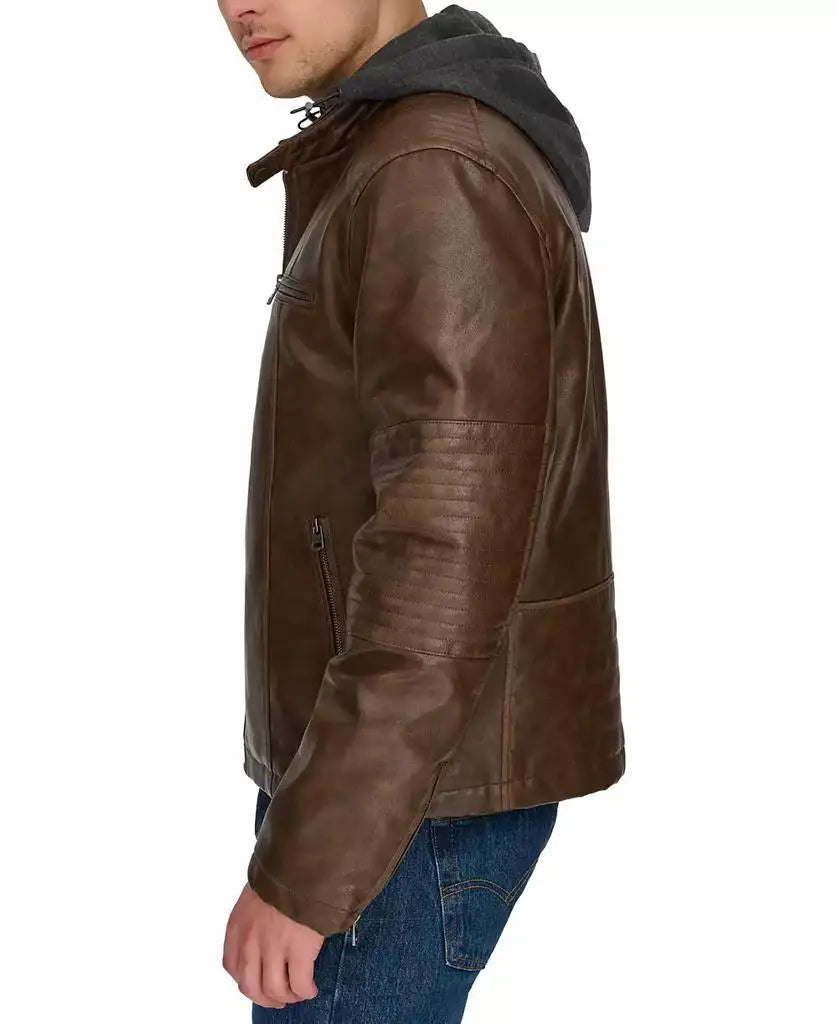 Men's Faux-Leather Jacket