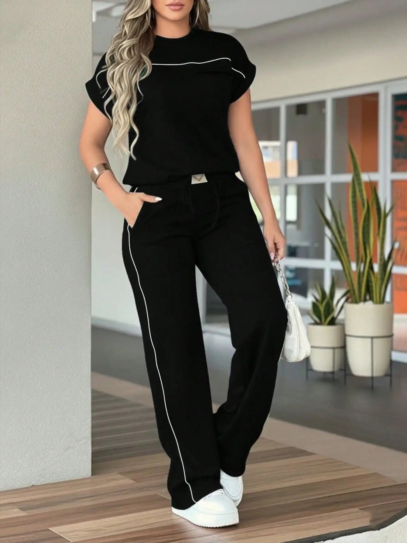 Color Contrast Two-Piece Set