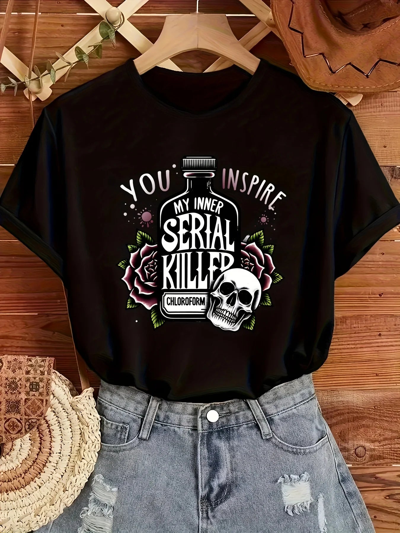 Skull Rose Halloween Tee