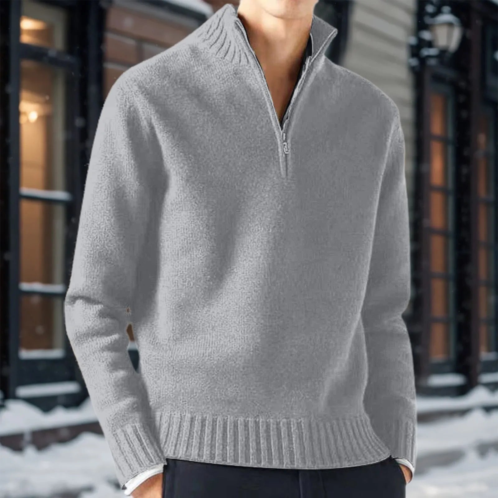 Half Zip Knit Sweater